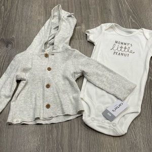 New Carter’s Baby Elephant Shirt Set 6 Month J5